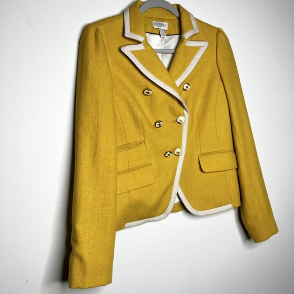 Ann Taylor Loft Yellow Blazer Women’s 6 Y2K Clueless - Picture 2 of 15